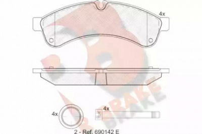 R BRAKE rb1880 -  Комплект тормозных колодок, дисковый тормоз